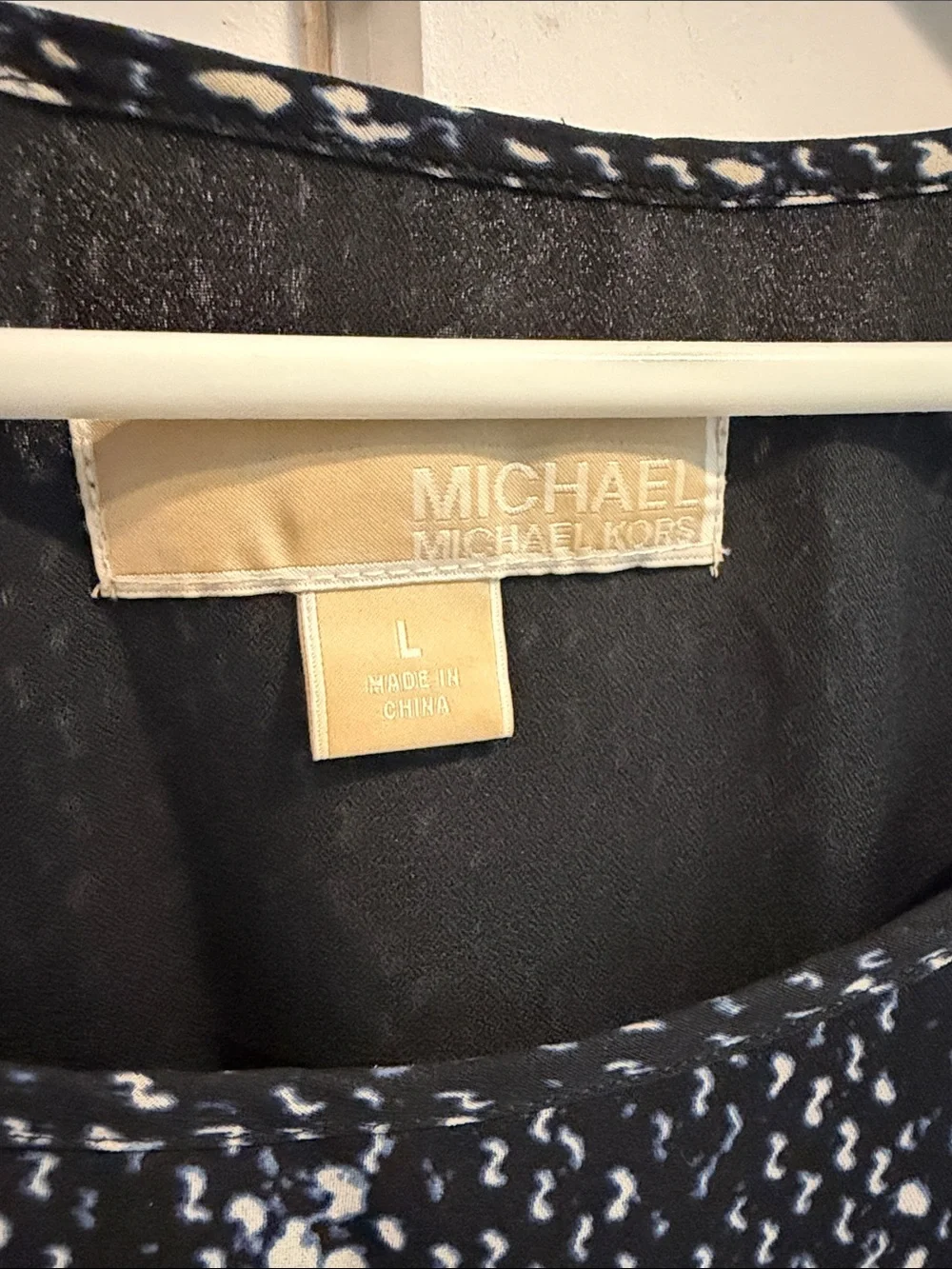Michael Kors Black and White Printed Mini Dress
